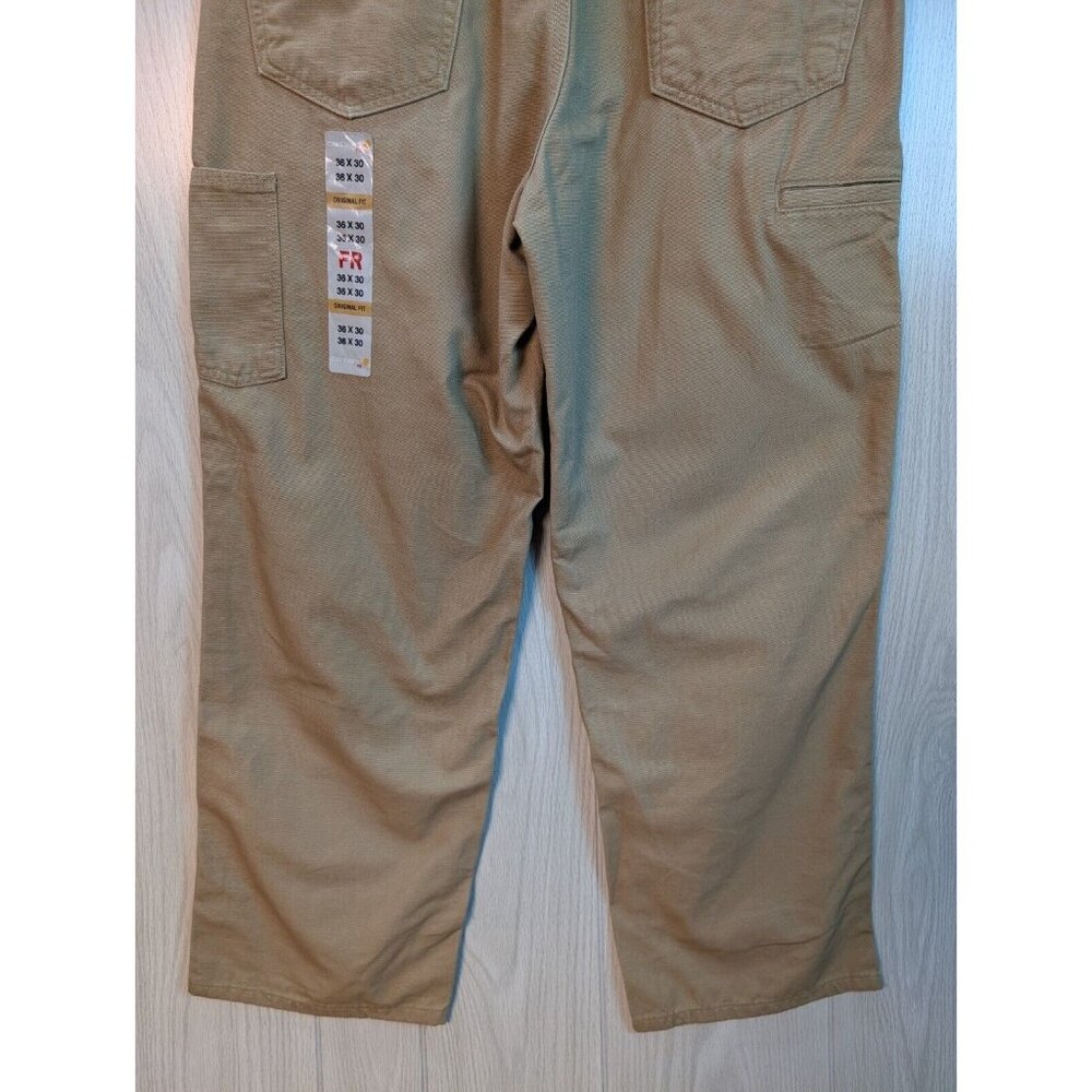 Mens 36x30 Carhartt FRB159-GKH FR Flame Resistant Canvas Pants Workwear - Picture 7 of 11